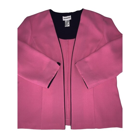 Perceptions Womens Open Front Pink Blazer Jacket Polyester Size 14 - Picture 8 of 10